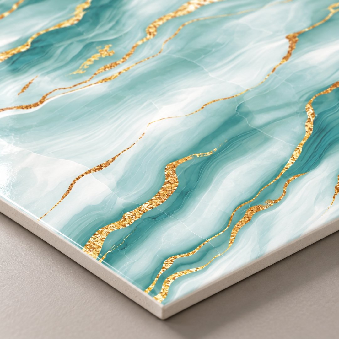 CA SQUARE AQUA GOLD, marble-look wall tile for bathroom (view 8)